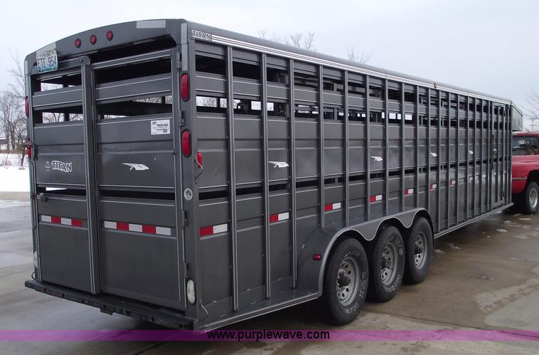 image for item 5369 2007 Titan triple axle stock trailer
