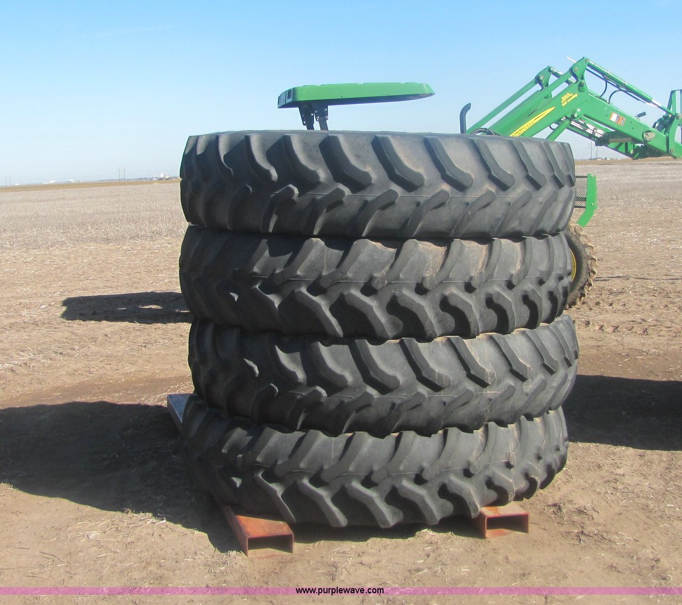 (4) used rear tractor tires in Pratt, KS Item 6847 sold Purple Wave