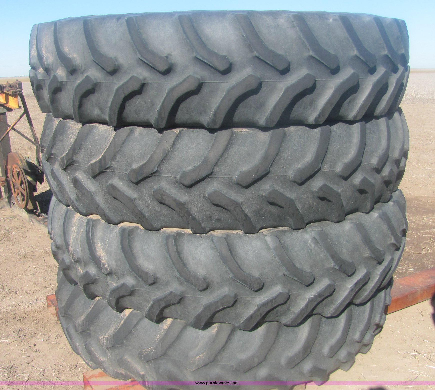 (4) used rear tractor tires in Pratt, KS Item 6847 sold Purple Wave