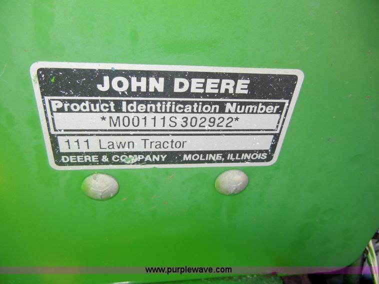 image for item 2223 John Deere 111 lawn mower