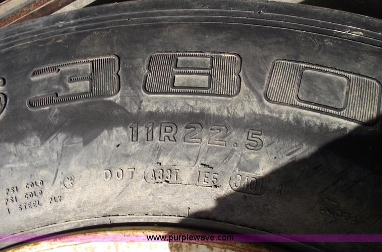 image for item 5435 (6) 11R22.5 radial tires on Bud wheels