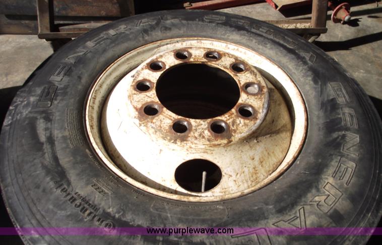 image for item 5435 (6) 11R22.5 radial tires on Bud wheels