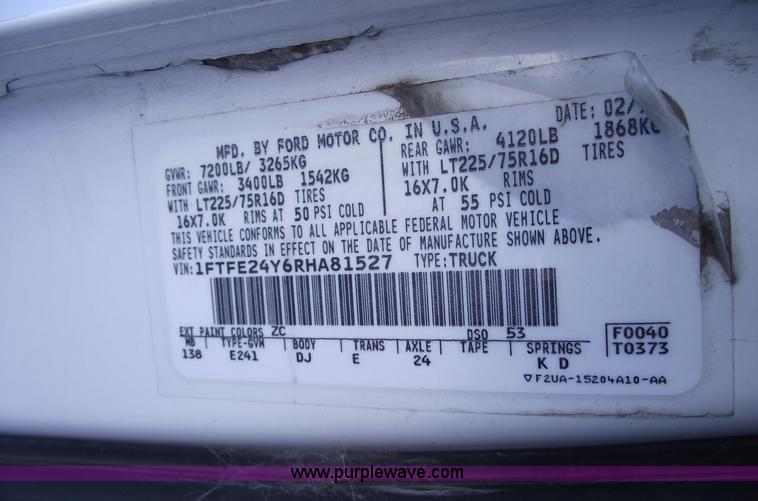 image for item 5489 1994 Ford E250 cargo van