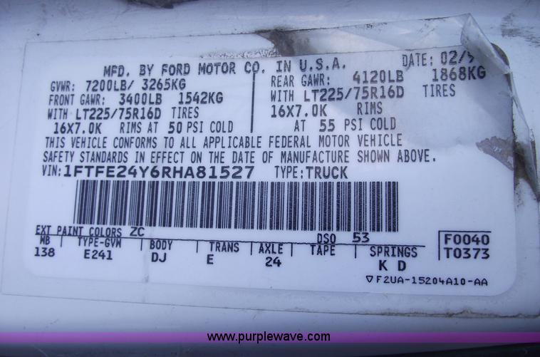 image for item 5489 1994 Ford E250 cargo van