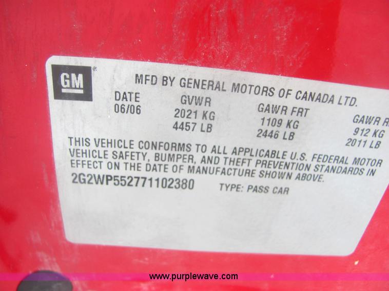 image for item 6839 2007 Pontiac Grand Prix