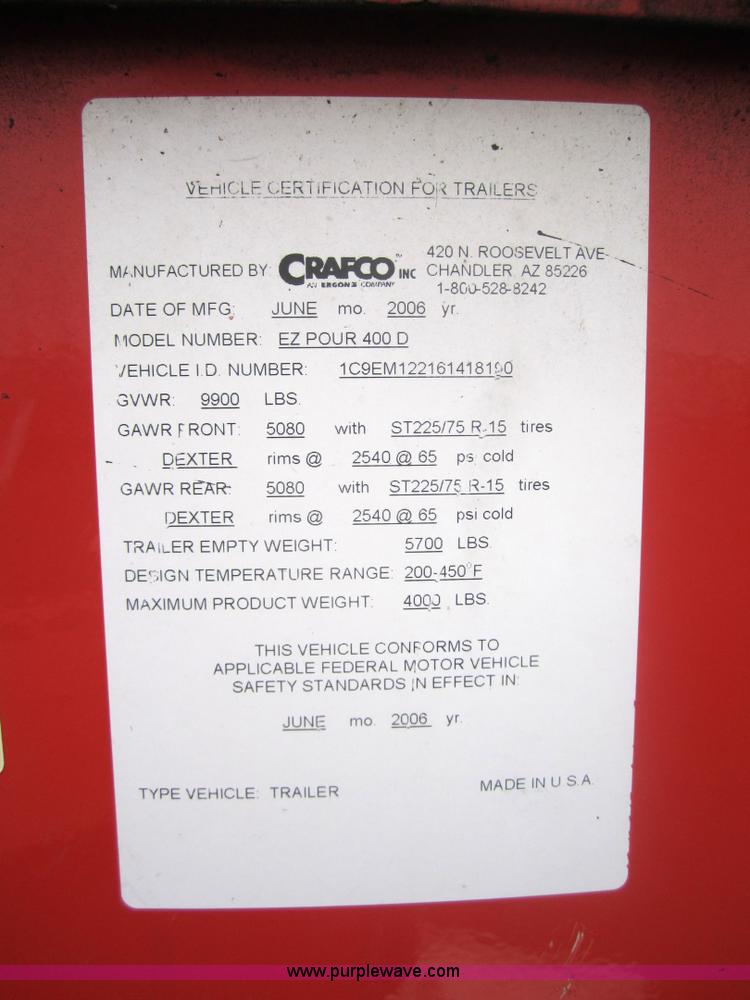 image for item 3105 2006 Crafco EZ400 pressure applicator