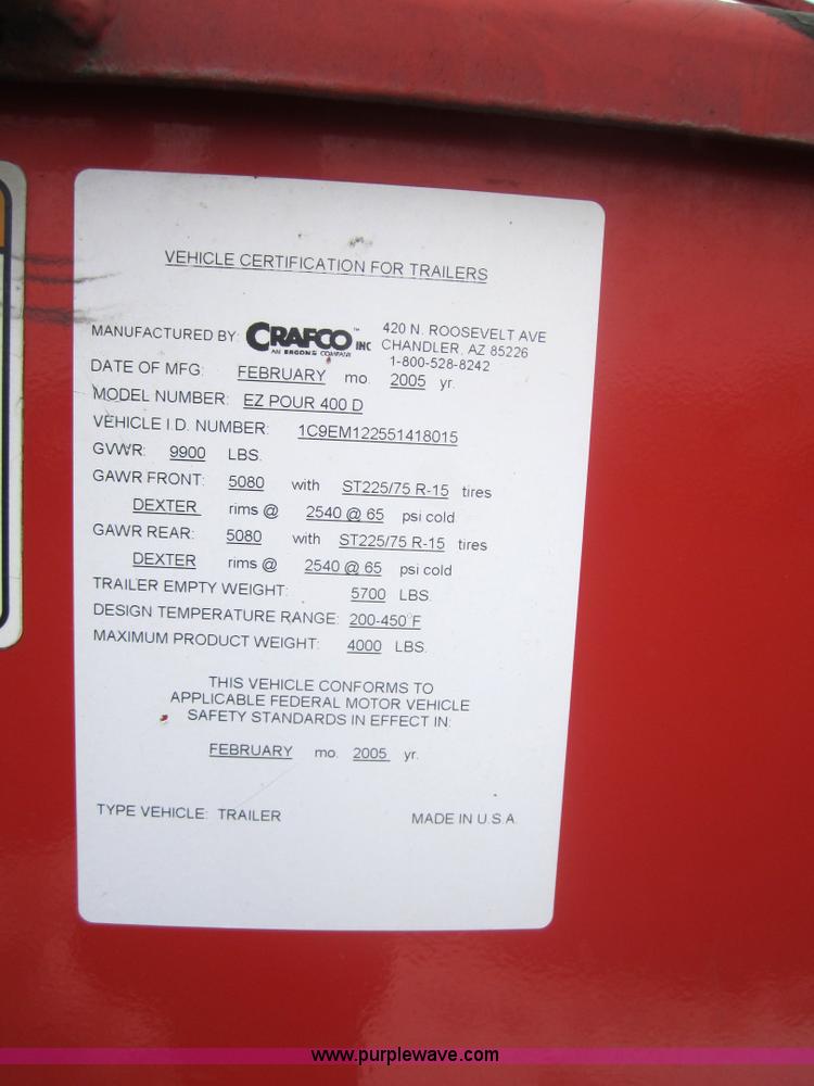 image for item 3107 2005 Crafco EZ400 pressure applicator