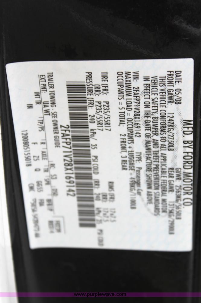 image for item 3256 2008 Ford Crown Victoria Police Interceptor