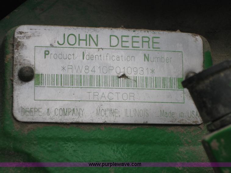 image for item 1601 2001 John Deere 8410 MFWD tractor