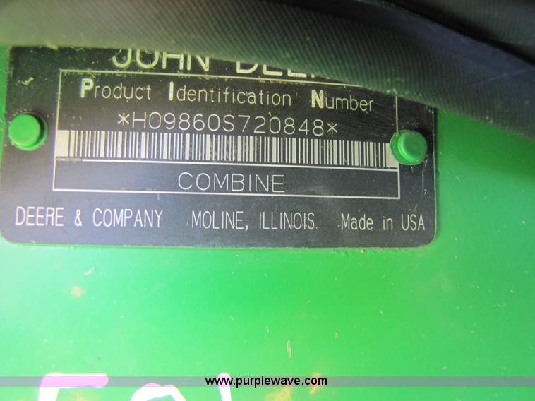 image for item 3483 2007 John Deere 9860STS combine