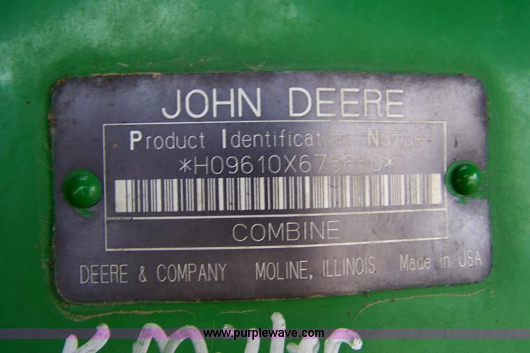 image for item 7282 1998 John Deere 9610 Maximizer combine