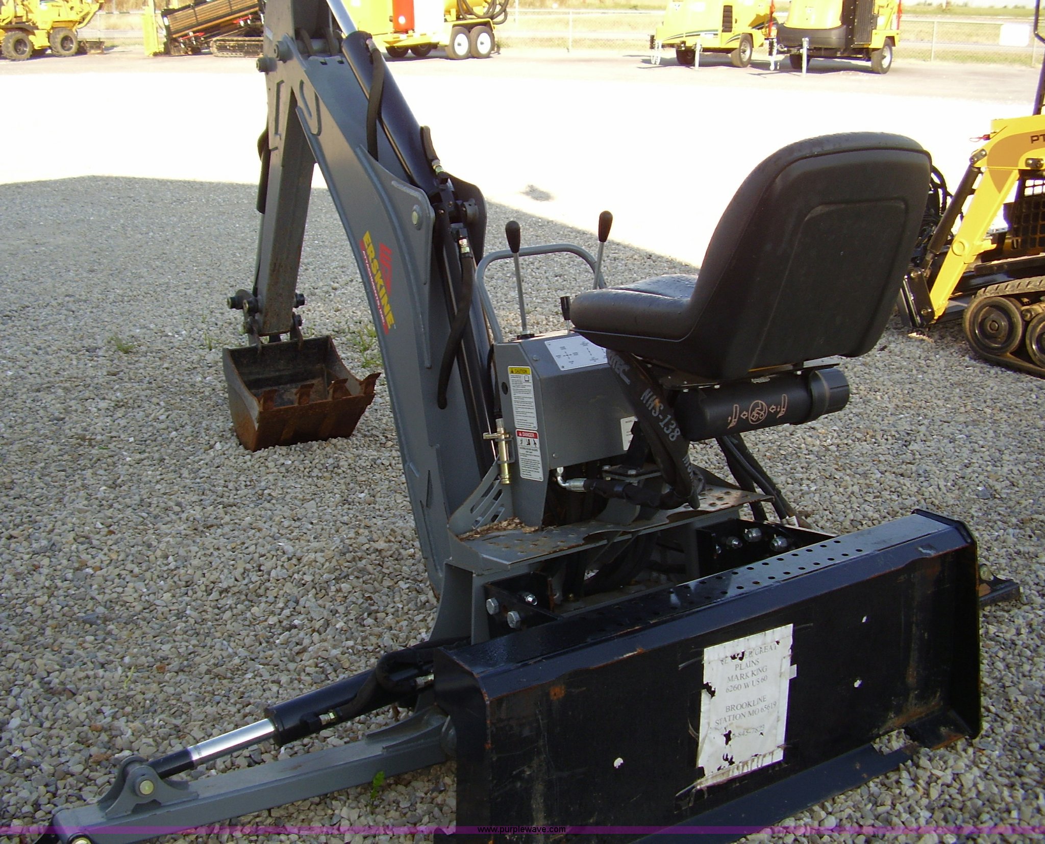 Erskine GX 920 backhoe skid steer attachment in Brookline, MO Item