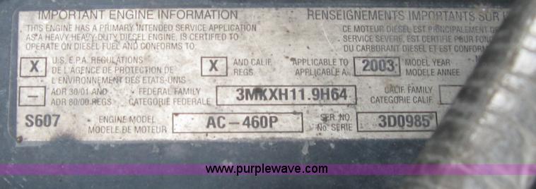 image for item 1337 2004 Mack CX613 semi truck