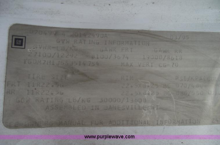 image for item 5454 1995 GMC TopKick box truck