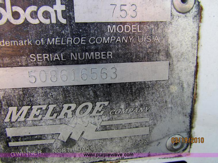 image for item 7500 1992 Bobcat 753 skid steer