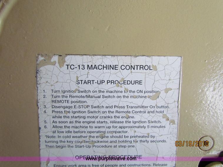 image for item 7501 Ingersoll Rand TC 13 vibratory trench compactor