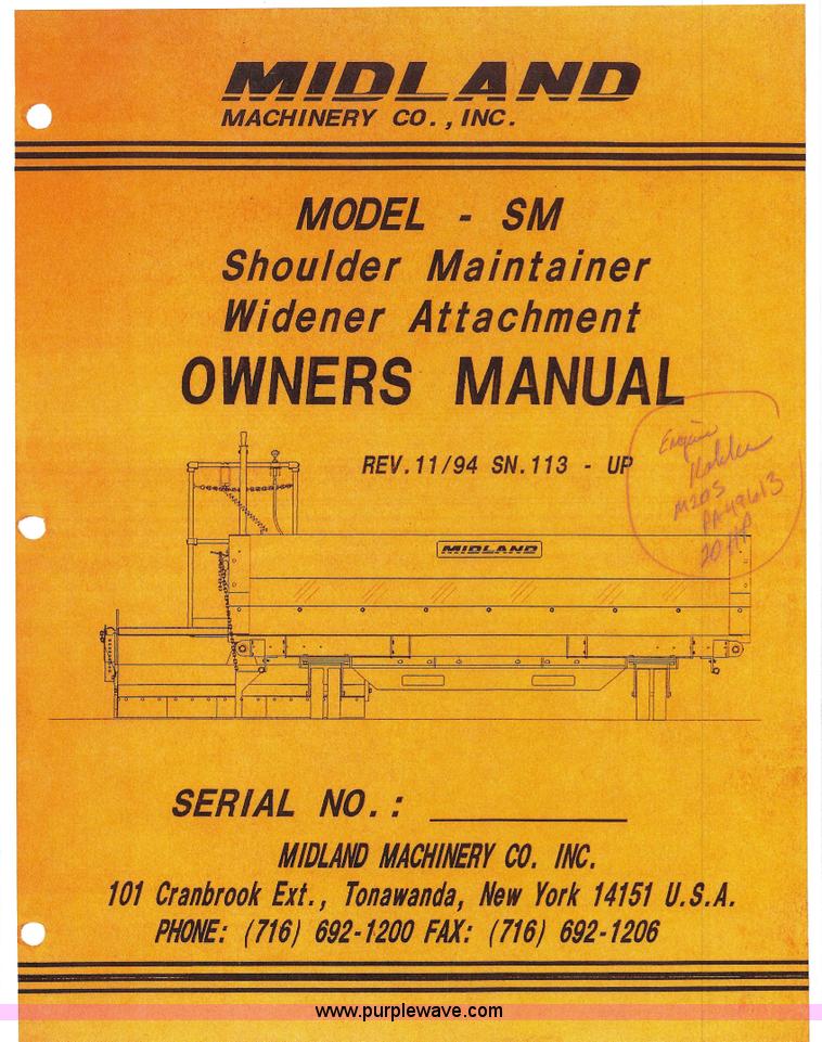 image for item 7787 Midland Machinery SM shoulder maintainer
