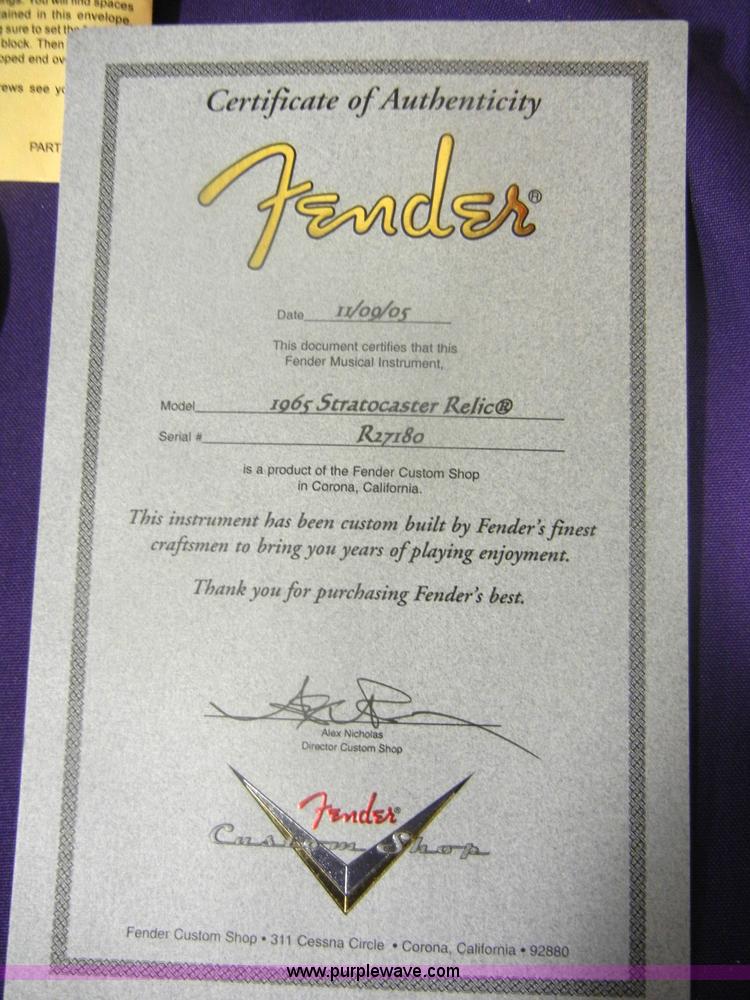 image for item 2046 1965 Fender Stratocaster Relic electric guitar