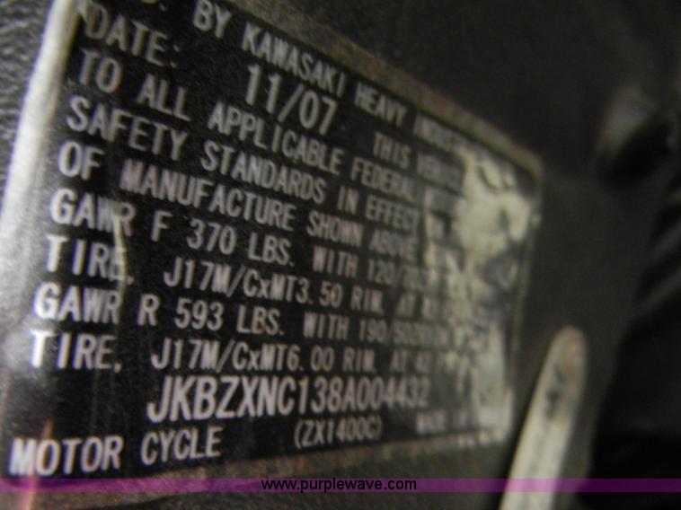 image for item 2230 2008 Kawasaki ZX-14R Ninja motorcycle