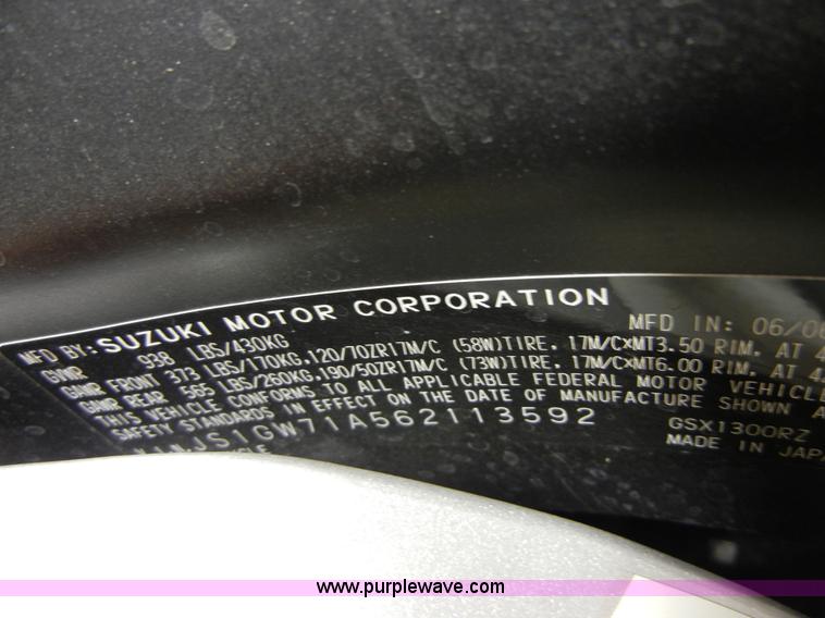 image for item 2231 2006 Suzuki Hayabusa GSX1300R motorcycle