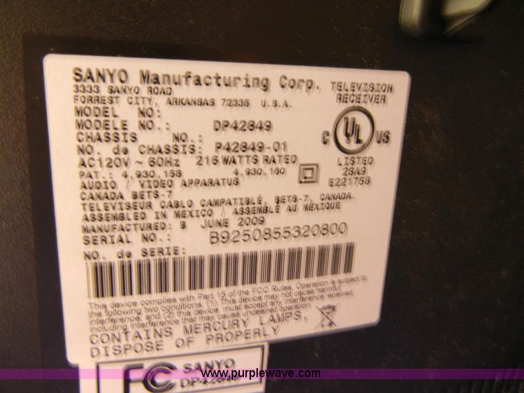 image for item 2270 Sanyo DP42849 42" flat screen TV
