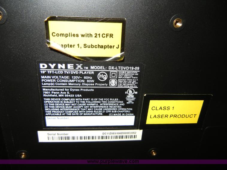 image for item 2295 Dynex 19" LCD TV/DVD player