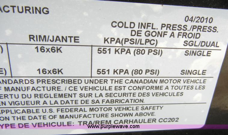 image for item 2331 2010 PJ 25' trailer