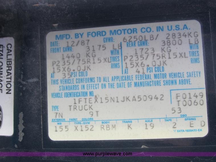 image for item 3181 1988 Ford F150 XLT Lariat supercab pickup truck