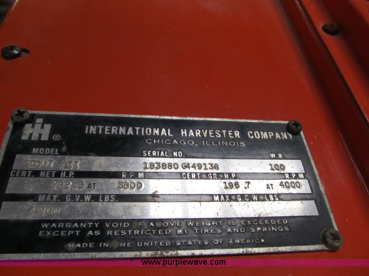 image for item 4052 1971 International Scout II