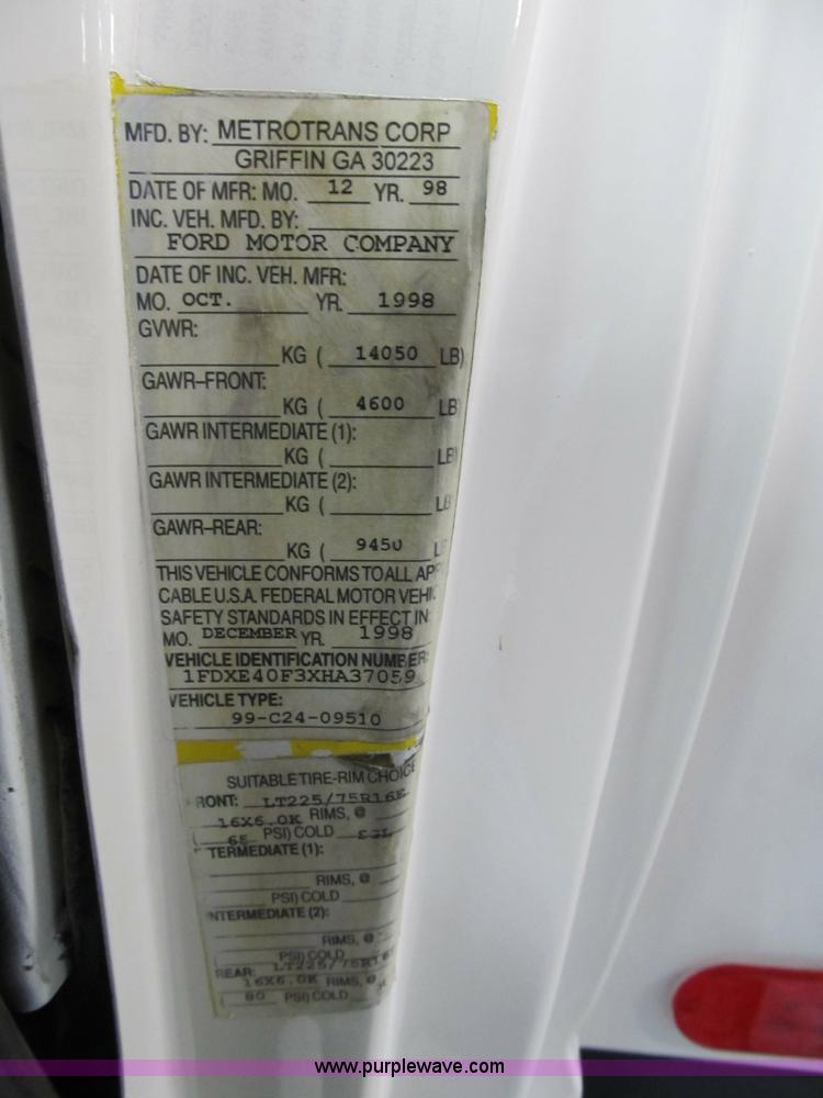 image for item 4054 1999 Ford E450 transit bus