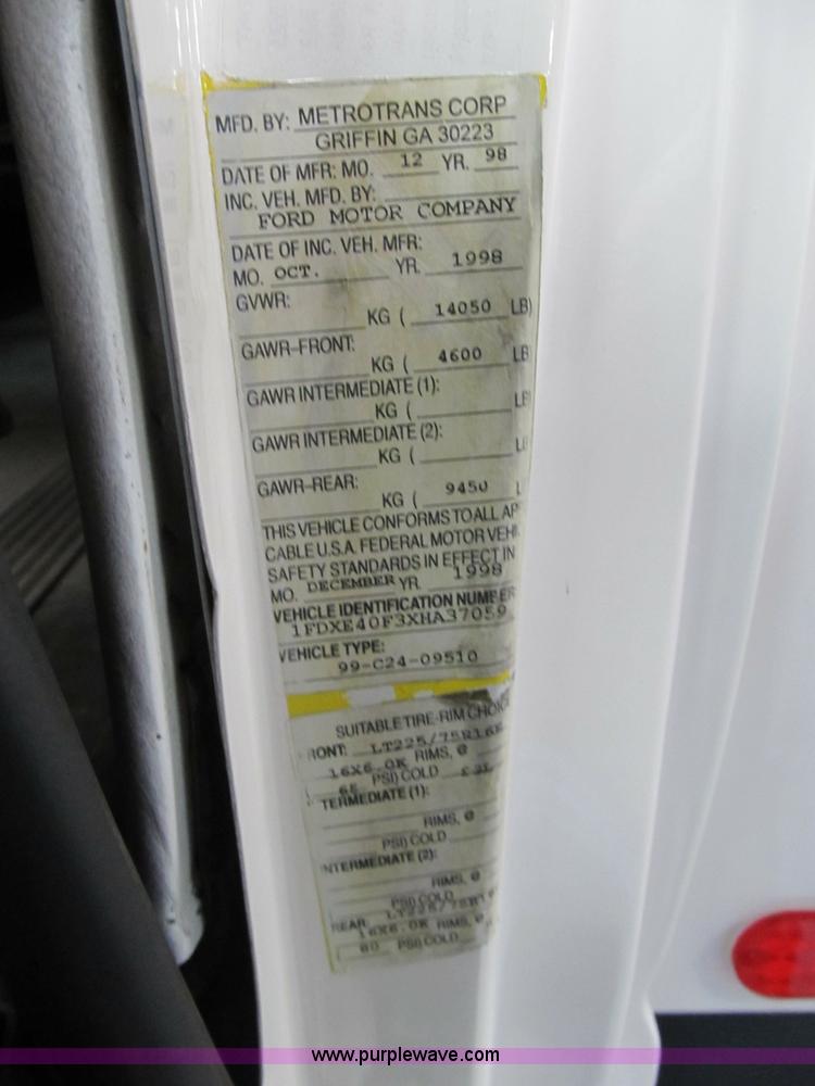 image for item 4054 1999 Ford E450 transit bus