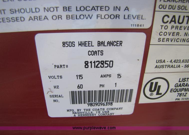 image for item 5159 Coats Direct Drive 850 tire balancer