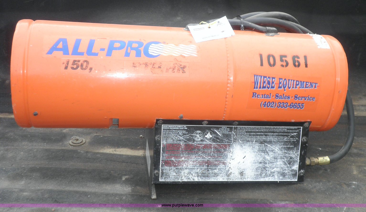 2) All-Pro 150,000 BTU LP heaters in Papillion, NE | Item 5181 sold |  Purple Wave