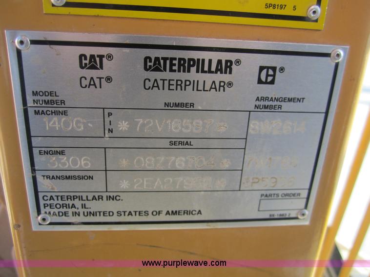 image for item 3221 1994 Caterpillar 140G motor grader