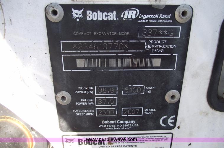 image for item 5445 2007 Bobcat 337G excavator