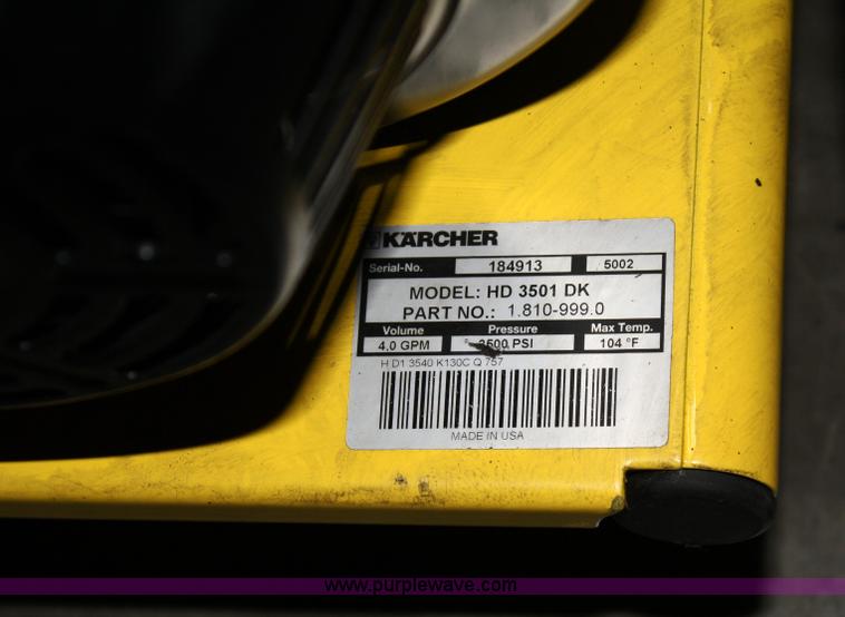 image for item 4775 Karcher 3500psi pressure washer