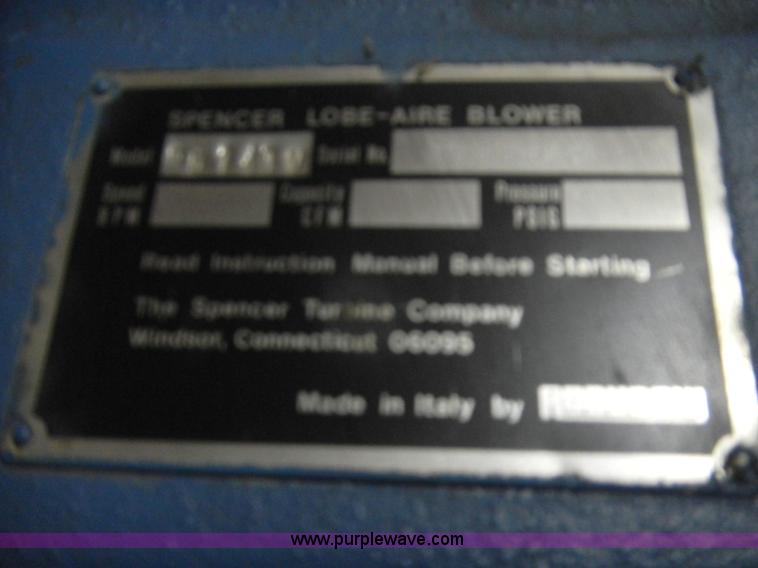 image for item 4879 Spencer Turbine Co. Lobe-Aire blower
