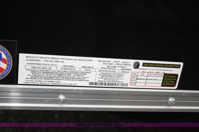 image for item 4982 2011 CarryOn cargo trailer