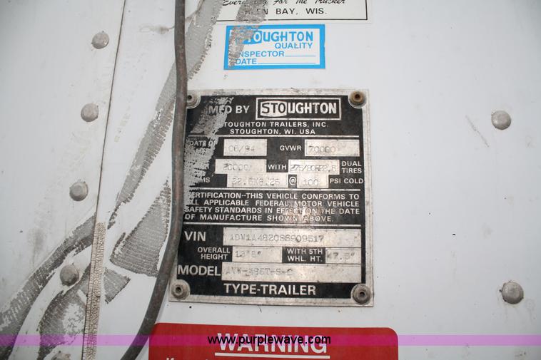 image for item 4984 1994 Stoughton van trailer with shelving and lighting