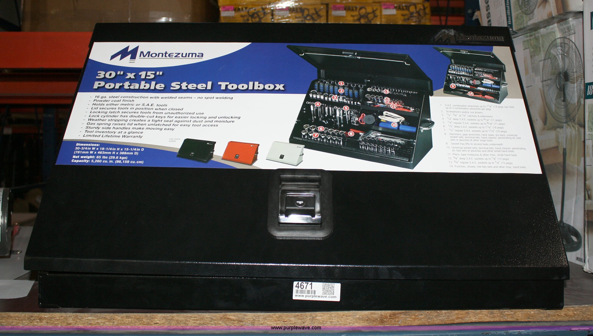 Montezuma tool box in Spring Hill, KS Item 4671 sold Purple Wave