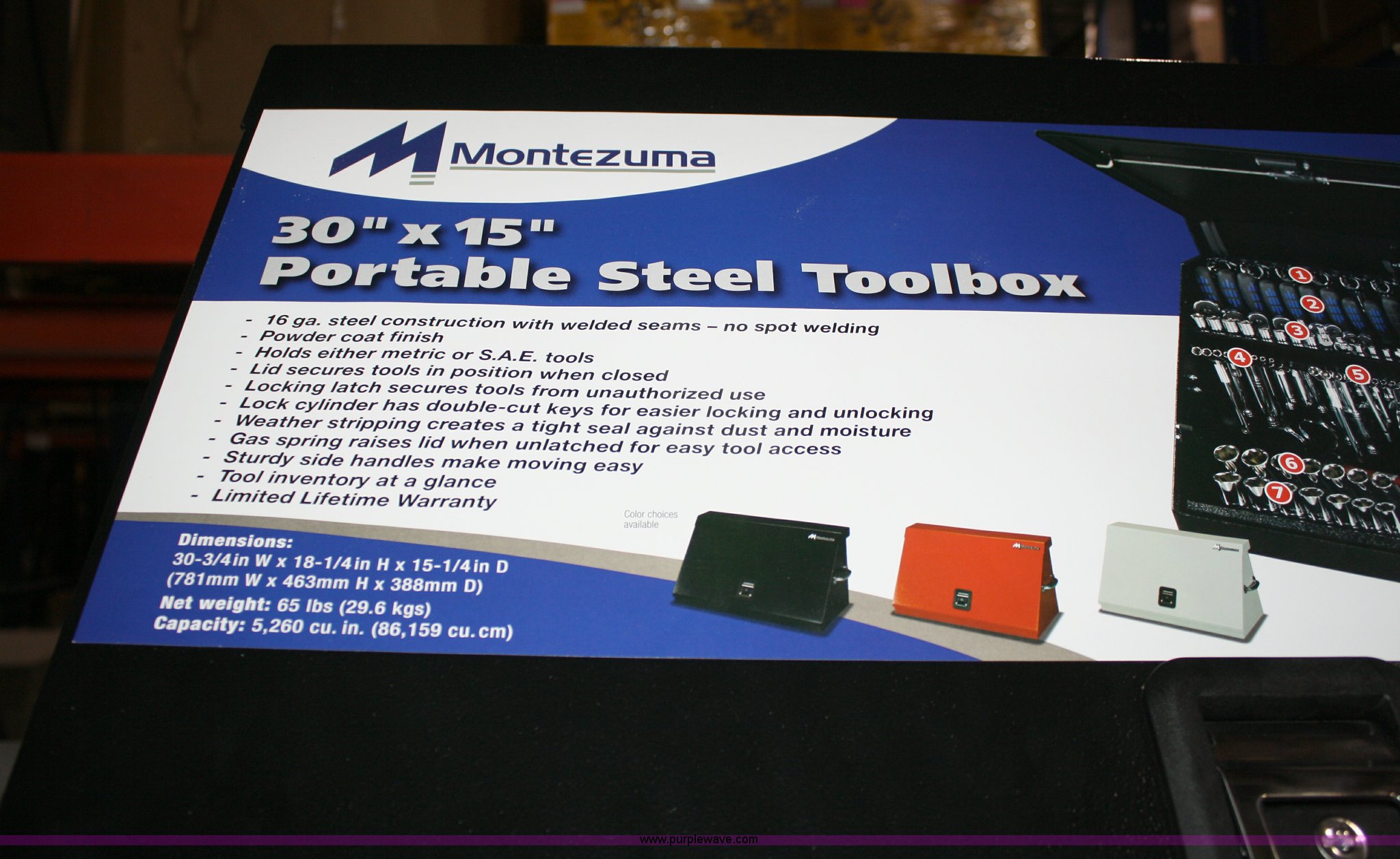 Montezuma tool box in Spring Hill, KS Item 4671 sold Purple Wave