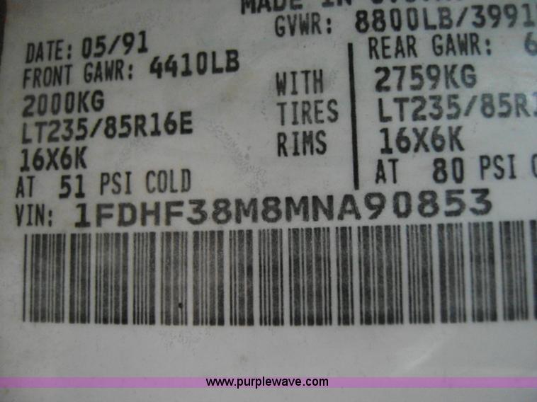 image for item 1500 1991 Ford F350 feed pickup truck