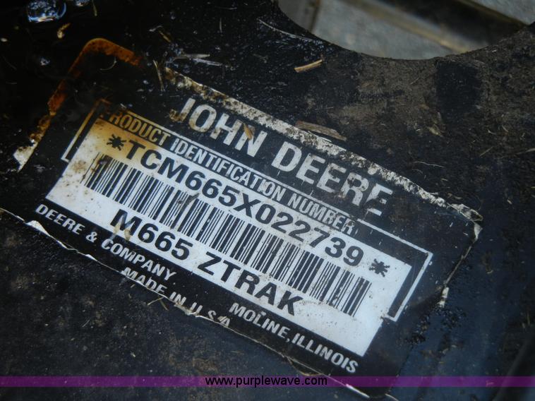 image for item 2087 John Deere ZTrak M665 commercial grade zero turn mower