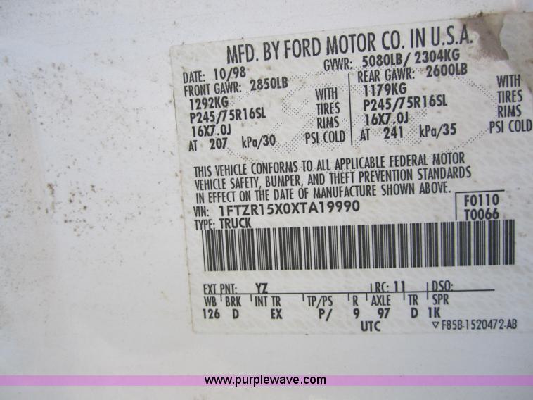 image for item 3743 1999 Ford Ranger XLT super cab pickup truck