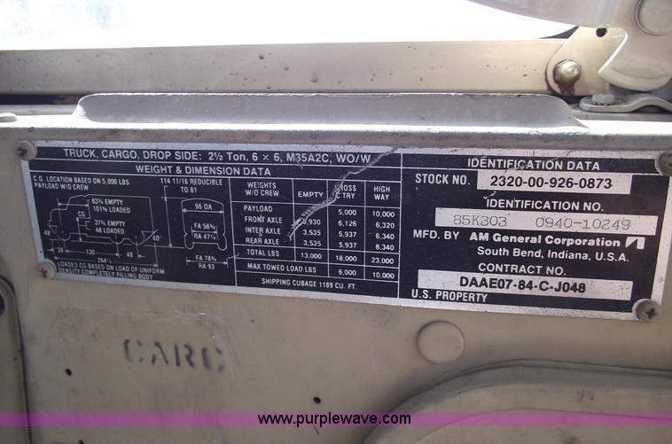 image for item 5434 1967 AMG M35 A26 heavy truck