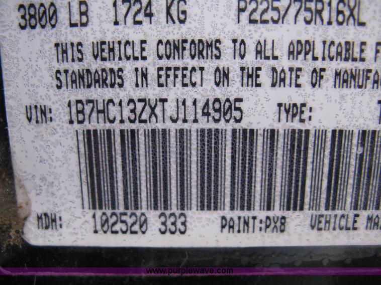 image for item 8084 1996 Dodge Ram 1500 Laramie SLT extended cab pickup truck
