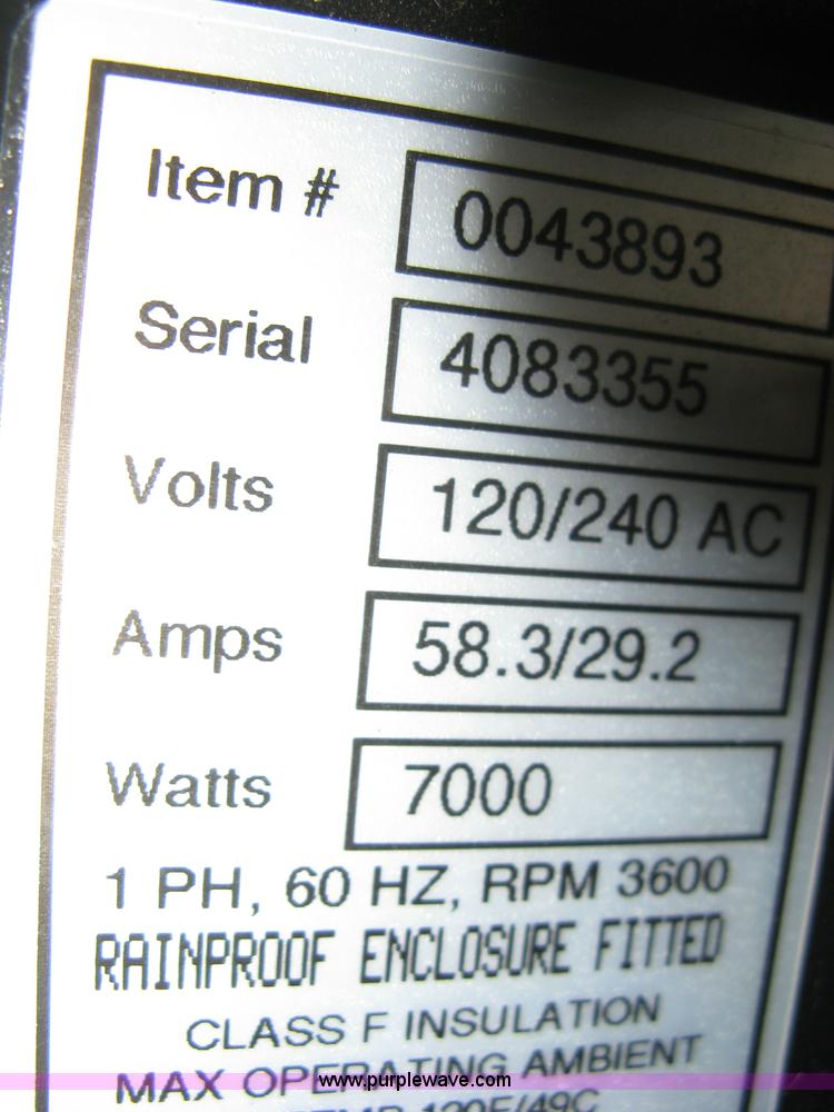 image for item 8095 Generac Power Systems Guardian Plus residential generator