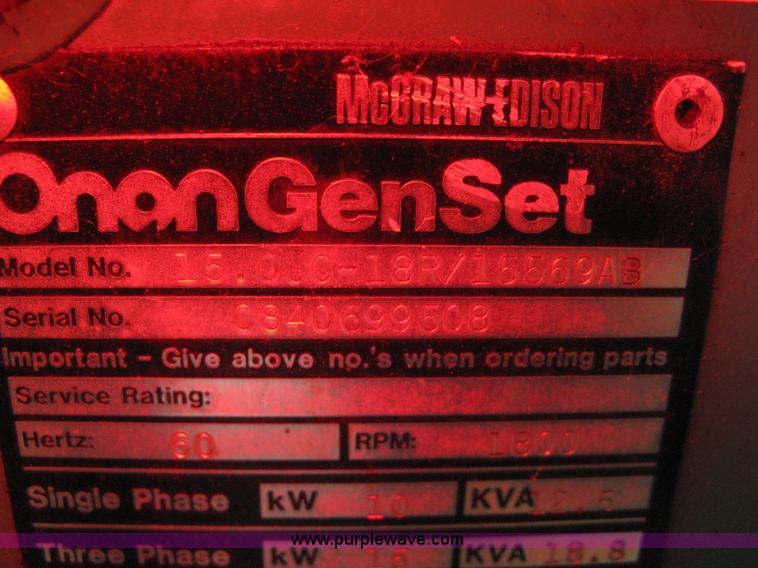 image for item 8096 Onan 15.0 GenSet commercial generator