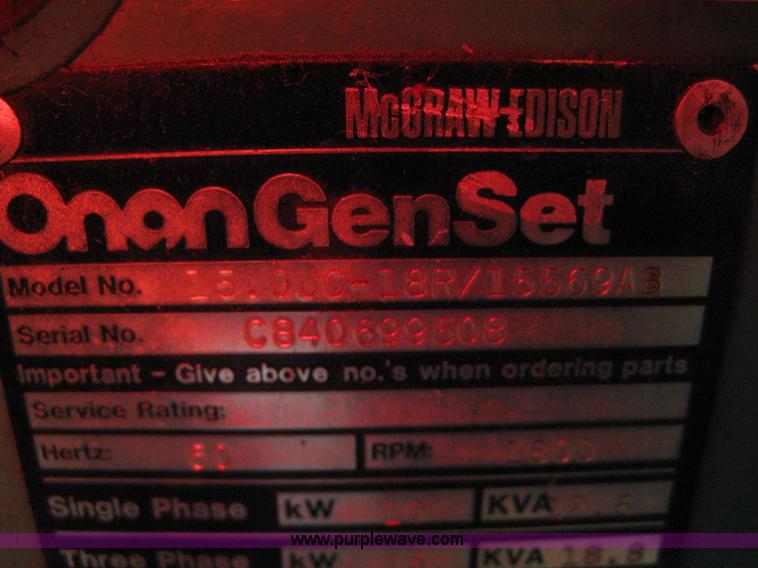 image for item 8096 Onan 15.0 GenSet commercial generator