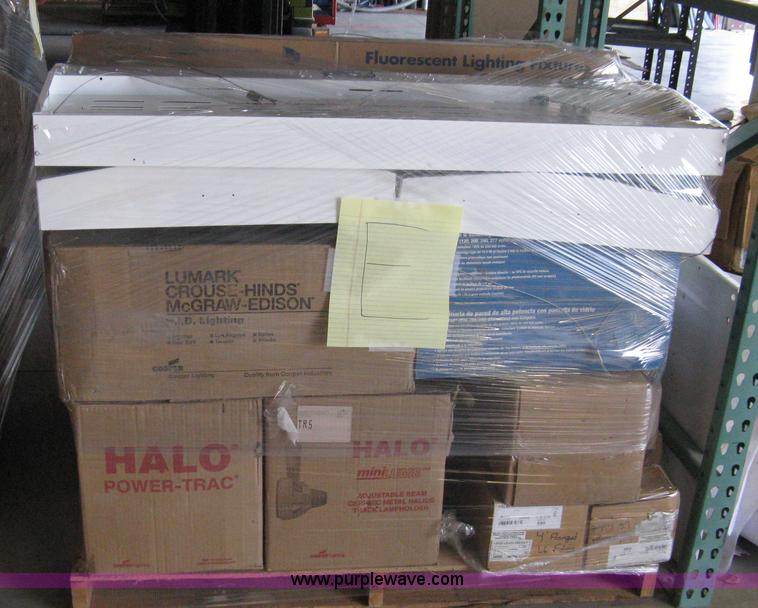image for item 8097 (8) pallets of assorted light fixtures and lamps/bulbs